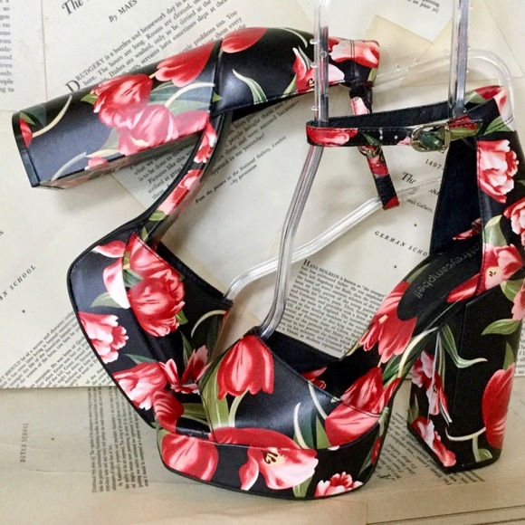 Jeffrey Campbell Shoes - Jeffrey Campbell Leather Tulip PlatformHeel Sandal